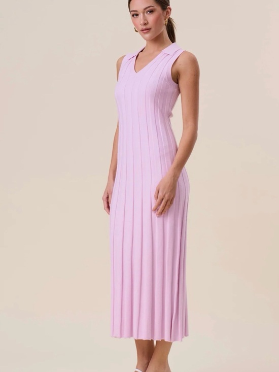 Able Dresses & Skirts - Able Los Angeles Sleeveless V-Neck Ribbed Maxi Dress in Light Pink